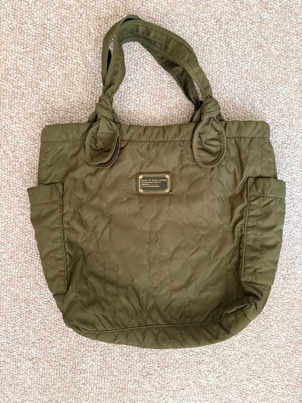 Marc By Marc Jacobs Olive Green Quilted Tote